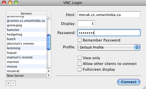 Problem running vncserver localhost on tightvnc for mac